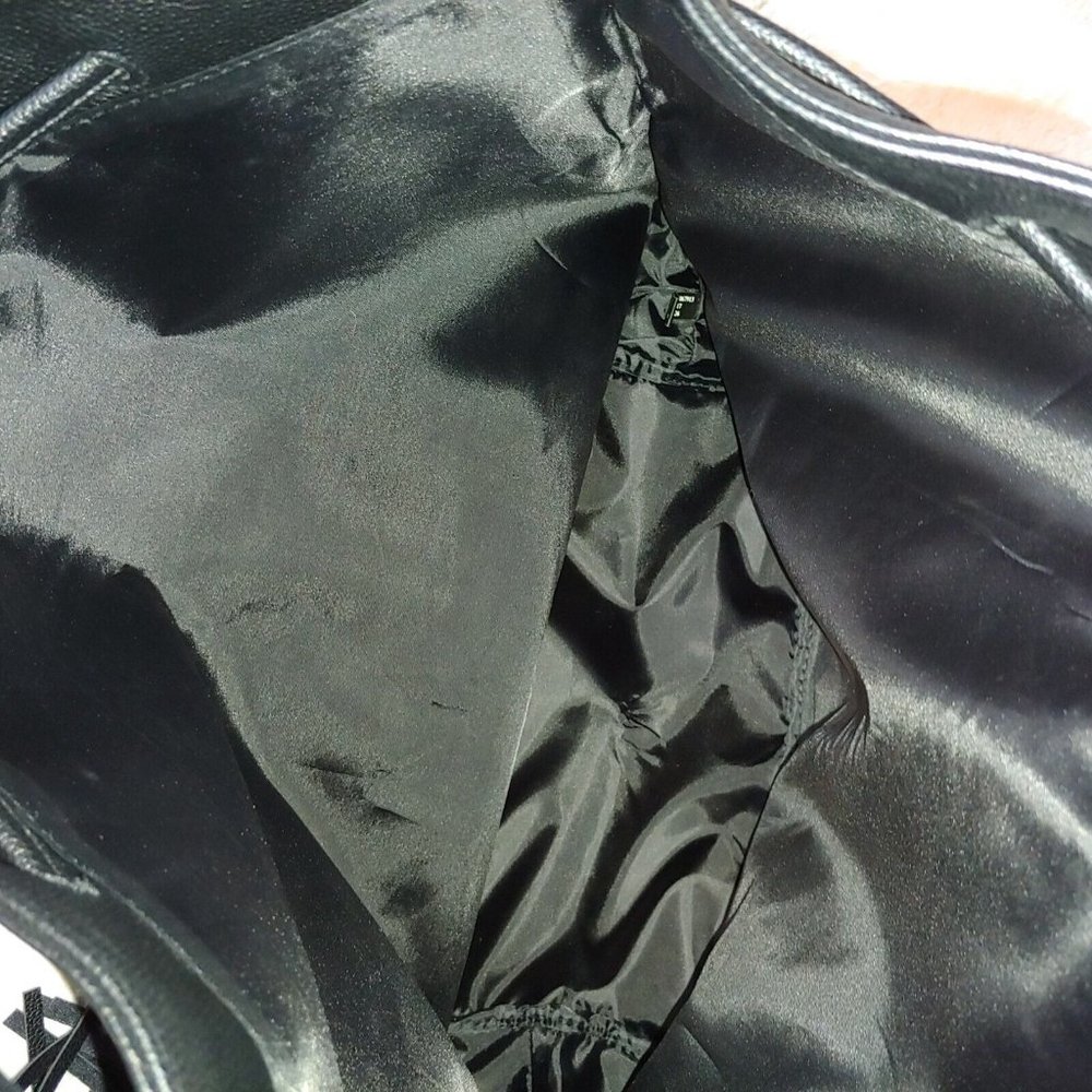 Victoria Secret black backpack purse with fringe - Picture 10 of 11